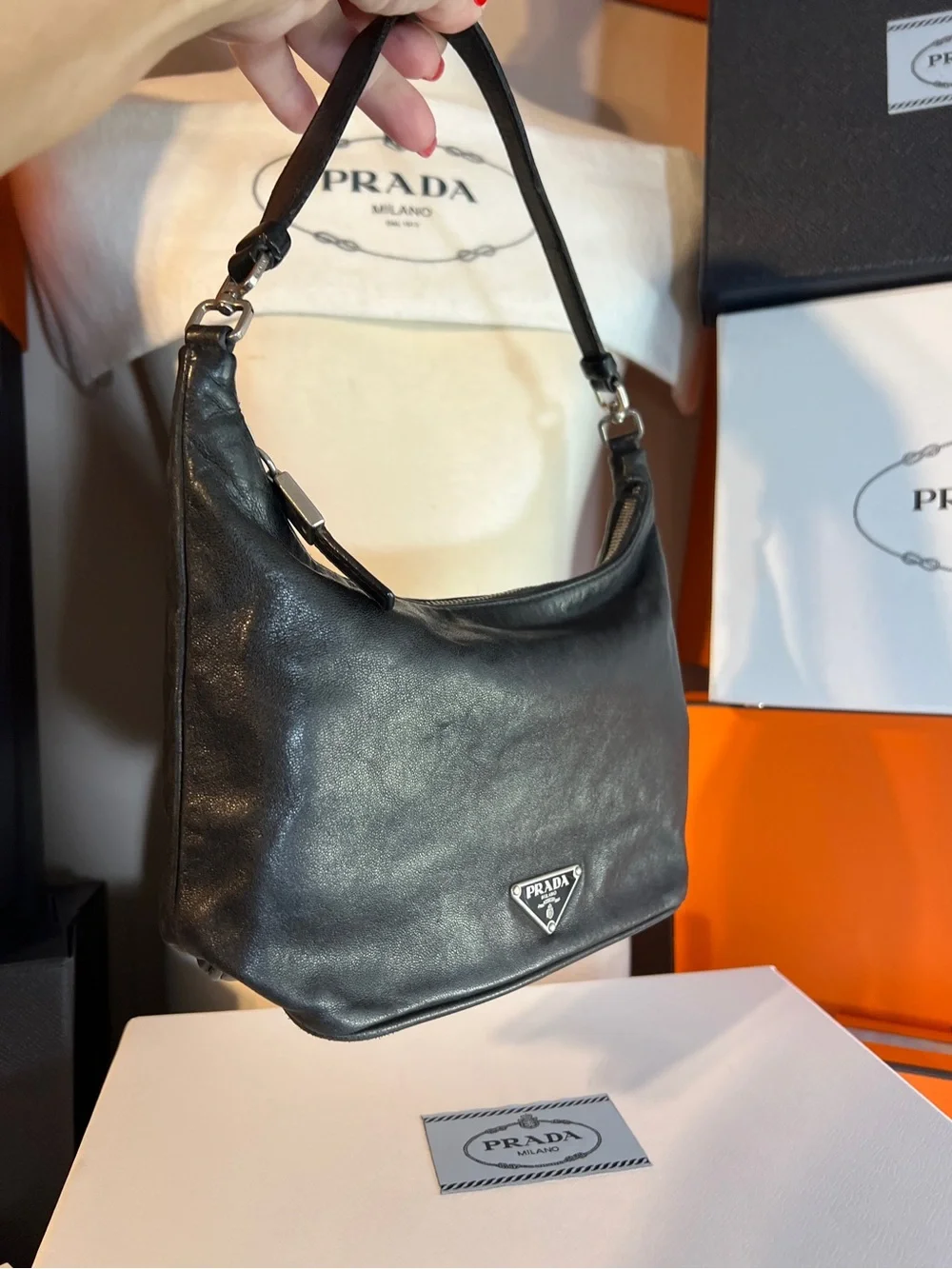 Prada Black Nappa Leather Sirio Shoulder Hobo! 🌟 Offers always welcome! - Picture 2 of 16